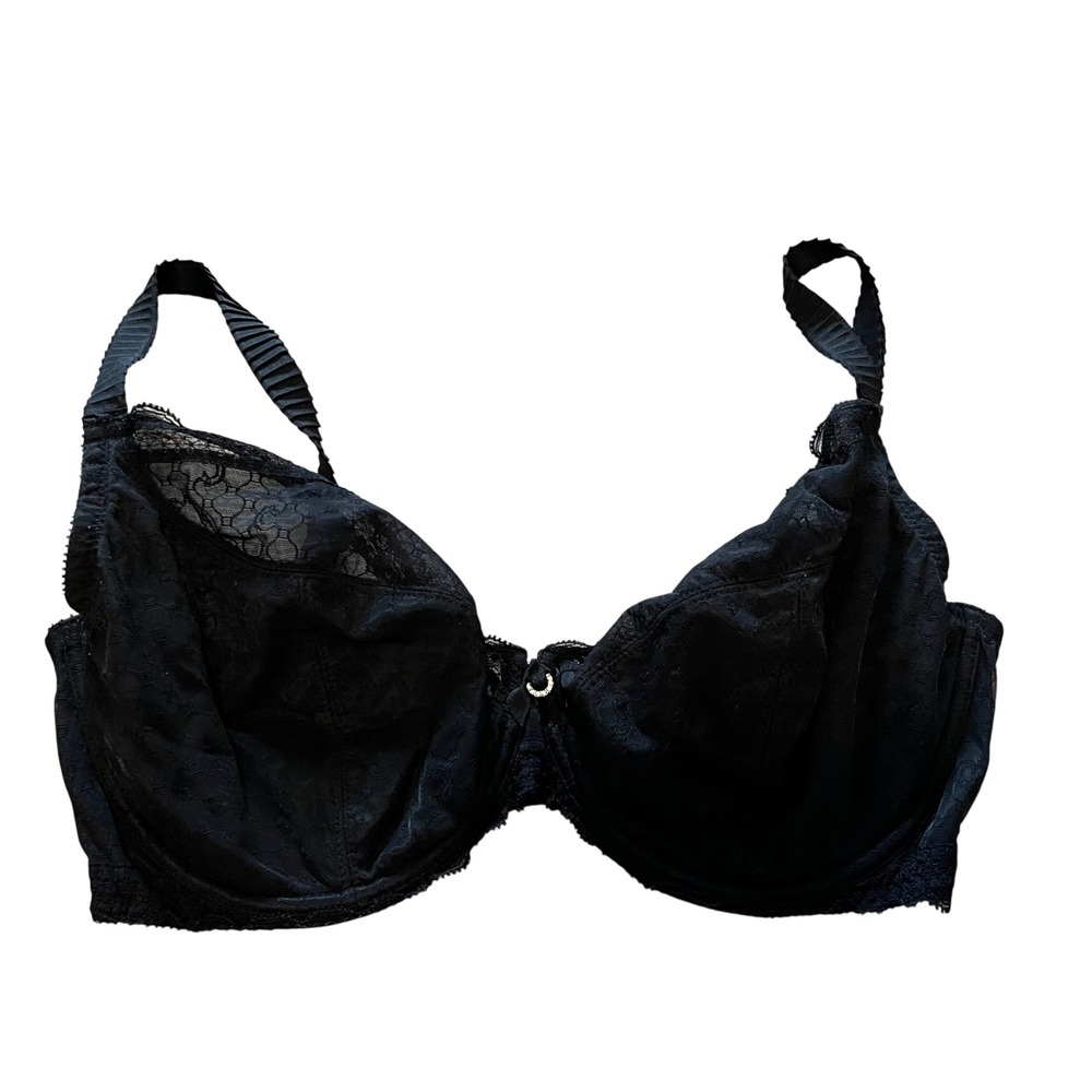 Chantelle Black Lace Unlined Underwire Bra 36G France 1891 Rive Gauche Style